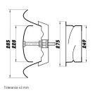 Fekete fém elszívó légszelep 250 mm TVMD O 250
