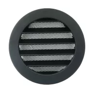 Fém szellőzőrács 80 mm rovarhálóval fekete AVD 80