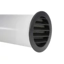 Fém szellőzőrács 150 mm rovarhálóval fekete AVD 150