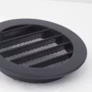 Fém szellőzőrács 150 mm rovarhálóval fekete AVD 150