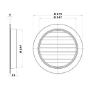 Fém szellőzőrács 150 mm rovarhálóval AV 150