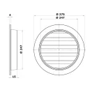Fém szellőzőrács 250 mm rovarhálóval AV 250