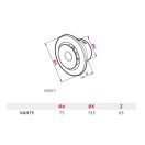 Awenta PRO VAN75 befúvó légszelep közvetlenül a 75mm-es