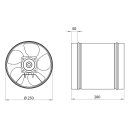 Fém axiális csőventilátor Dalap VPI 250