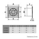 Fürdőszobai ventilátor 125 mm rovarhálóval DALAP ST 125