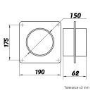 Takarólap csőtoldóval  150 mm