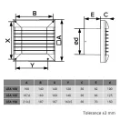 Fürdőszoba ventilátor 150 mm automata zsaluval páraérzékelővel Dalap 150 LEA ZW