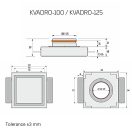 Ergovent-Láthatatlan négyzet alakú légszelep gipszkartonhoz – levegő be- és kivezetéshez, fehér 125 mm