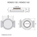 Ergovent-Láthatatlan kerek légszelep gipszkartonhoz – levegő be- és kivezetéshez, fehér 160 mm