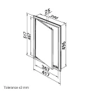 Fehér műanyag fogantyúval ellátott szervízajtó 400x500 mm