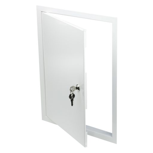 Zárható fém szervizajtó 300x400 mm, fehér 