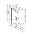 Fehér fém szervízajtó 150x250 mm