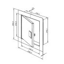 Fehér fém szervízajtó 250x250 mm