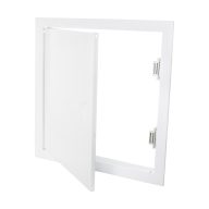 Fehér fém szervízajtó fogantyúval 498 x 498 mm