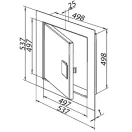 Fehér fém szervízajtó fogantyúval 500x500 mm