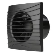   Axiális fürdőszoba ventilátor fekete színű beépített visszacsapó szeleppel 125 mm