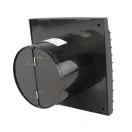 Fürdőszobai ventilátor fekete színű időzítővel és visszacsapó szeleppel 125 mm