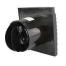 Axiális fürdőszoba ventilátor fekete színű beépített visszacsapó szeleppel 125 mm