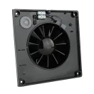 Axiális fürdőszoba ventilátor fekete színű beépített visszacsapó szeleppel 125 mm
