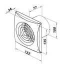 Fürdőszobai ventilátor 100 mm csendes időzítővel 100 NOMIA Z