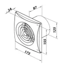 Fürdőszobai ventilátor 125 mm csendes 125 NOMIA