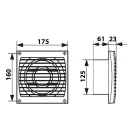 Fürdőszobai ventilátor 125 mm húzókapcsolóval 125 ELKE L