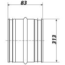 Belső csőtoldó 315 mm, fém