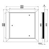 Gipszkartonba szerelhető alumínium szervízajtó - fehér 600 x 600 mm