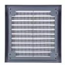 Műanyag szürke szellőzőrács rovarhálóval 200x200 mm GP 200x200 RNI