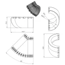 Szigetelés 45° könyök idomra Ø 100 mm