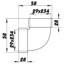 Függőleges könyök 90° 234x29mm