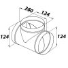 Fém T idom gumitömítéssel TM-O 125/125 mm