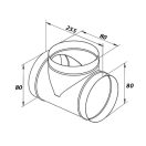 Fém T idom gumitömítéssel TM-O 080/080 mm