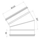 Fém könyök idom gumitömitéssel 30/125