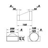 Egyenes átalakító 204x60mm - 125 mm lapos légcsatornáról kör légcsatornára