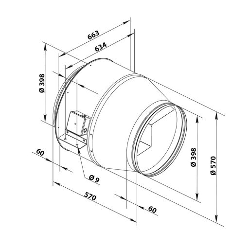 Fém radiális csőventilátor TURBINE M 400