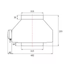 Fém radiális csőventilátor TURBINE M 315