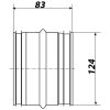 Belső csőtoldó 125 mm, fém