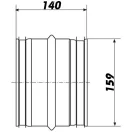 Belső csőtoldó 160 mm, fém