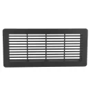 Műanyag szögletes szellőzőrács (végzáró) 220x90 mm, fekete