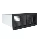 Műanyag szögletes szellőzőrács (végzáró) 220x90 mm, fekete