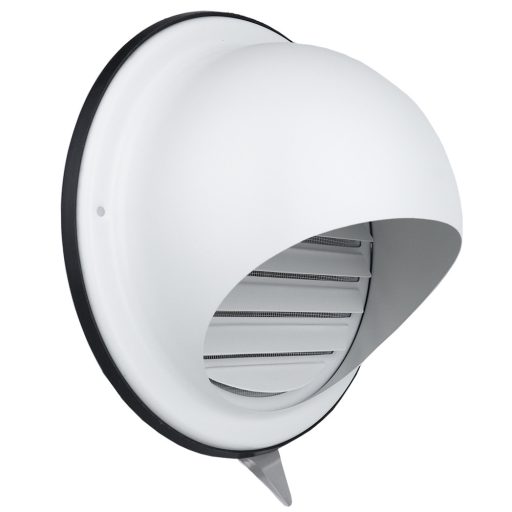 Fém szellőzőrács esővédő előlappal 100 mm fehér