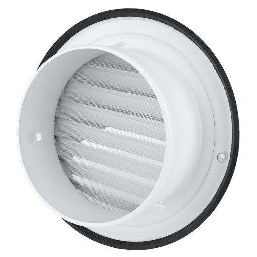 Fém szellőzőrács esővédő előlappal 125 mm fehér