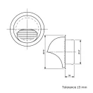 Fém szellőzőrács esővédő előlappal 150 mm fehér 