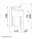 Állítható fém légfúvóka Dalap EYED 150 fekete, Ø 150 mm