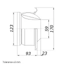 Állítható fém légfúvóka Dalap EYED 125 fekete, Ø 125 mm
