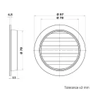 Fém szellőzőrács fehér színű 80 mm rovarhálóval AVW 80
