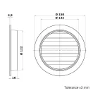 Fém szellőzőrács fehér színű 125 mm rovarhálóval AVW 125