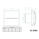 Aerauliqa QD-120HT BB ventilátor utószellőztető és páraérzékelő