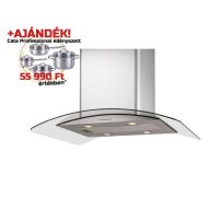   Cata - Páraelszívó ISLA GAMMA 900 X/E inox-üveg LED + Cata PROFESSIONAL edényszett - A készlet erejéig rendelhető!